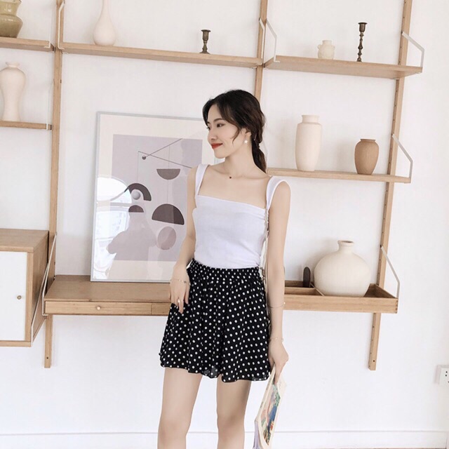 Quần voan hoa chất đẹp ống rộng