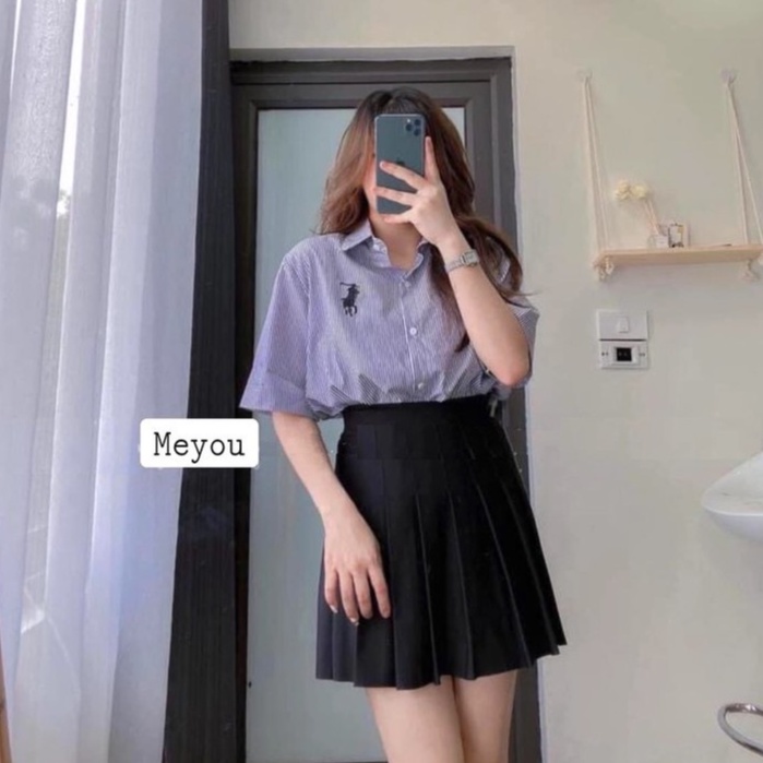 Áo Sơ MI Tay Lỡ Form Rộng Kẻ Golf ⚡ Casper.Store | FREESHIP | ⚡ Áo sơ mi nữ kẻ sọc nhiều màu, họa tiết cá tính