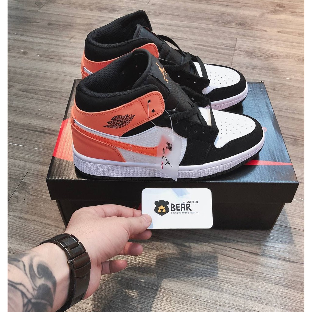 Giày thể thao Jordan 1 cam cao bản một một [CỰC CHUẨN - FULL BOX] bo viền.