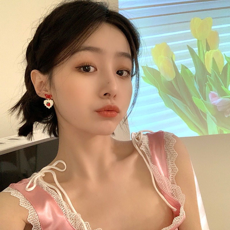 Khuyên Tai Hình Nơ/Trái Dâu/Nơ Phong Cách Nhật Hàn Mới 2022