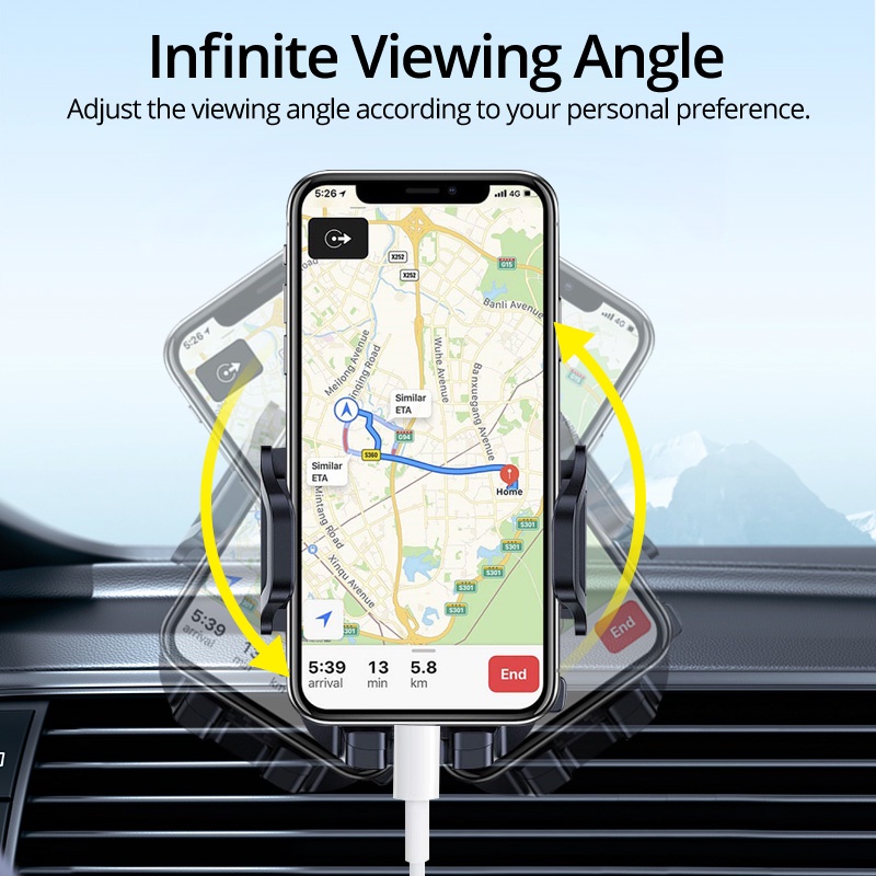 Giá đỡ điện thoại Ankndo có cốc hút chắc chắn xoay 360° tiện dụng khi đi xe hơi | BigBuy360 - bigbuy360.vn