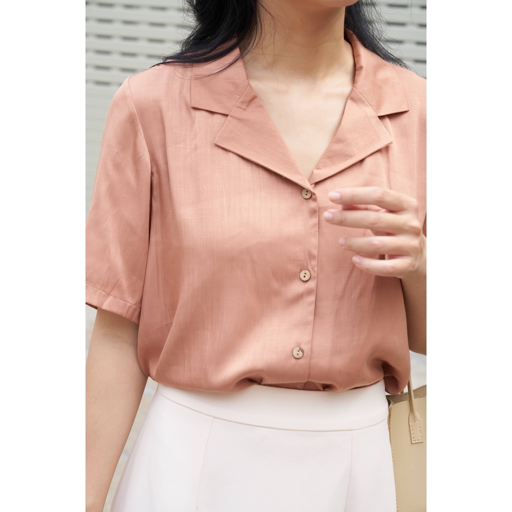 ÁO SƠ MI LỤA CỔ GIẢ VEST CAO CẤP