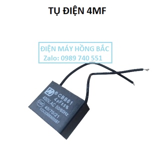 01 Tụ điện 4 MF vuông dùng cho quạt và thiết bị điện khác
