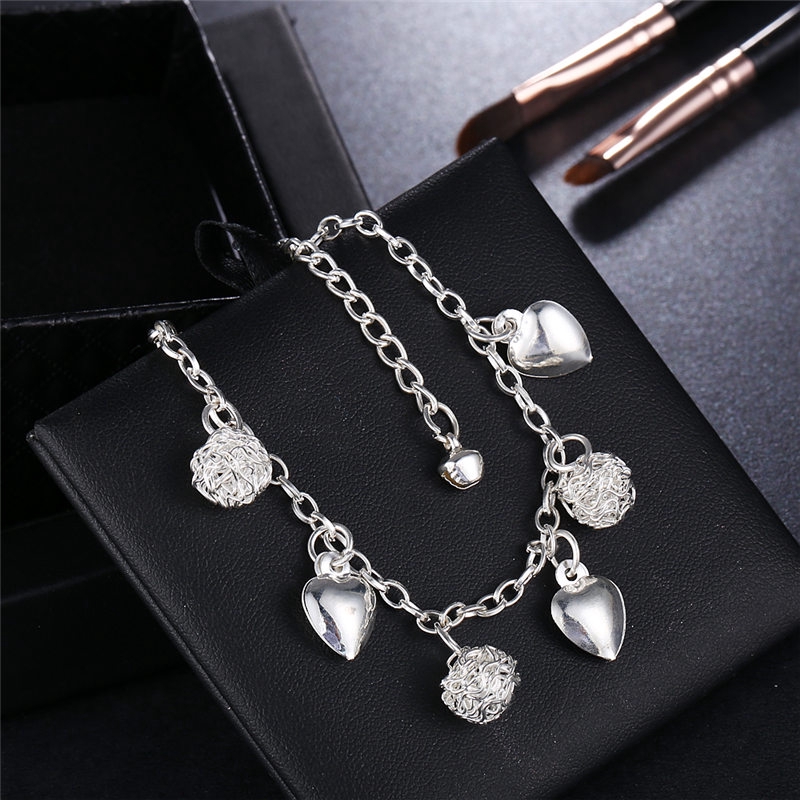 IF ME Vòng Tay Kim Loại Mặt Hình Trái Tim Thời Trang Cho Nữ