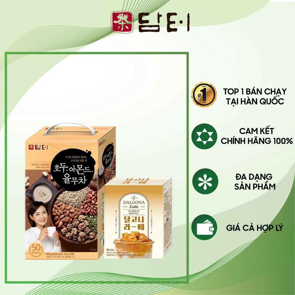 [Combo Dinh Dưỡng Damtuh Hàn Quốc] Bột Ngũ Cốc 5 Loại Hạt (Hộp 50 Gói) + Latte Cà Phê Dalgona (Hộp 20 Gói)