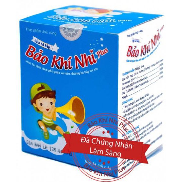 Bảo Khí Nhi Xanh Plus - Cốm Hô Hấp Giúp Bé Giảm Đờm, Ho Và Khò Khè (Hộp 14 Gói X 3g)