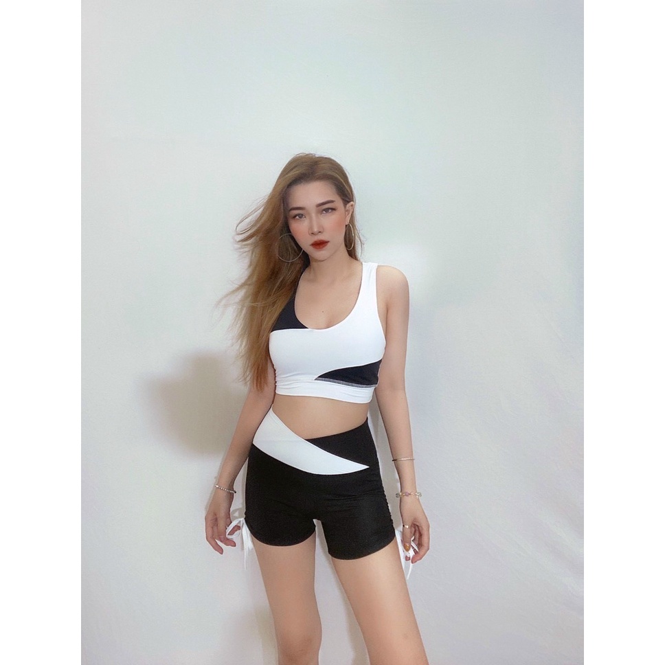 [Bán sỉ] Set Đồ Tập Nữ đùi Tập Thể Thao, Gym, Yoga, Erobic Cao Cấp phối màu- Đồ tập gym yoga chạy bộ thể thao có chữ nữ