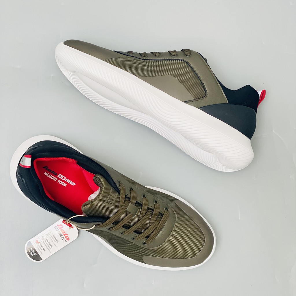 Giày thể thao nam ba ta chính hãng màu xanh rêu 3d energy