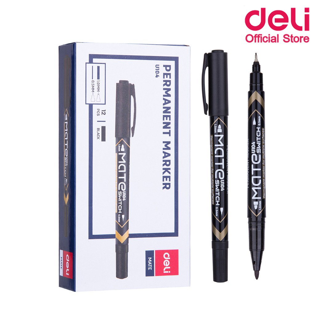 Bút dạ dầu 2 đầu Deli U10420