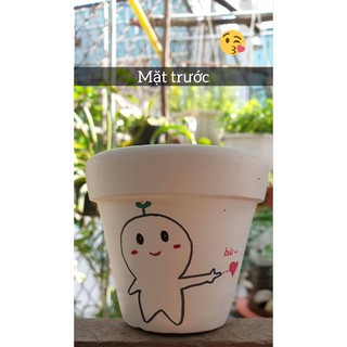 Chậu đất nung vẽ 7cm