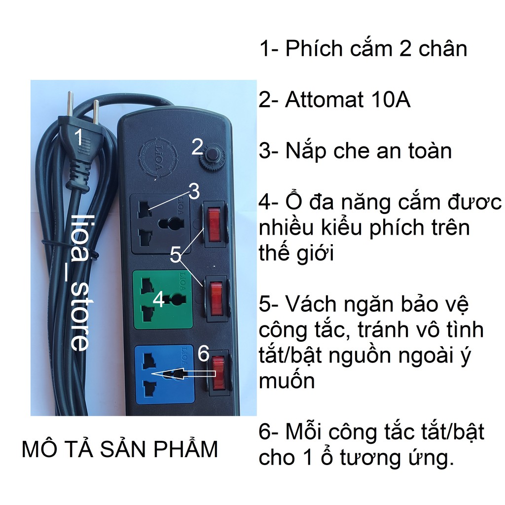 Ổ CẮM ĐIỆN LiOA LOẠI 6DOF32N,