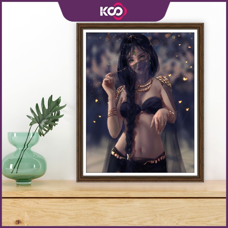 Bộ Tranh Đính Đá 5D Tự Làm Kích Thước 30x40cm / 40x50cm Hình Cô Gái Hoạt Hình Trang Trí Nhà Cửa