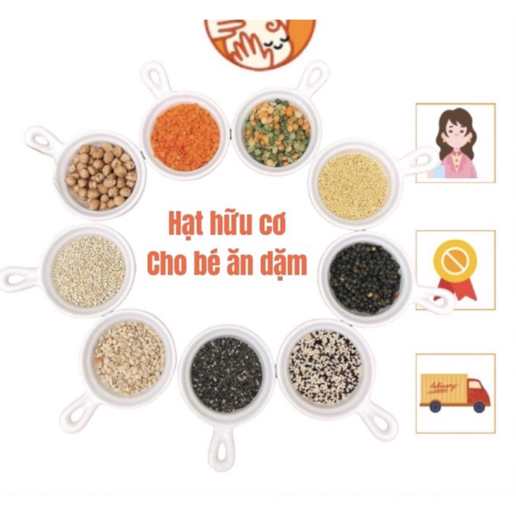 Đậu hạt hữu cơ cho bé ăn dặm có tách lẻ túi zip 50g -100g