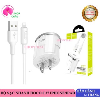 Bộ sạc nhanh iphone/ipad hoco c37 / c37a 2.4a chính hãng