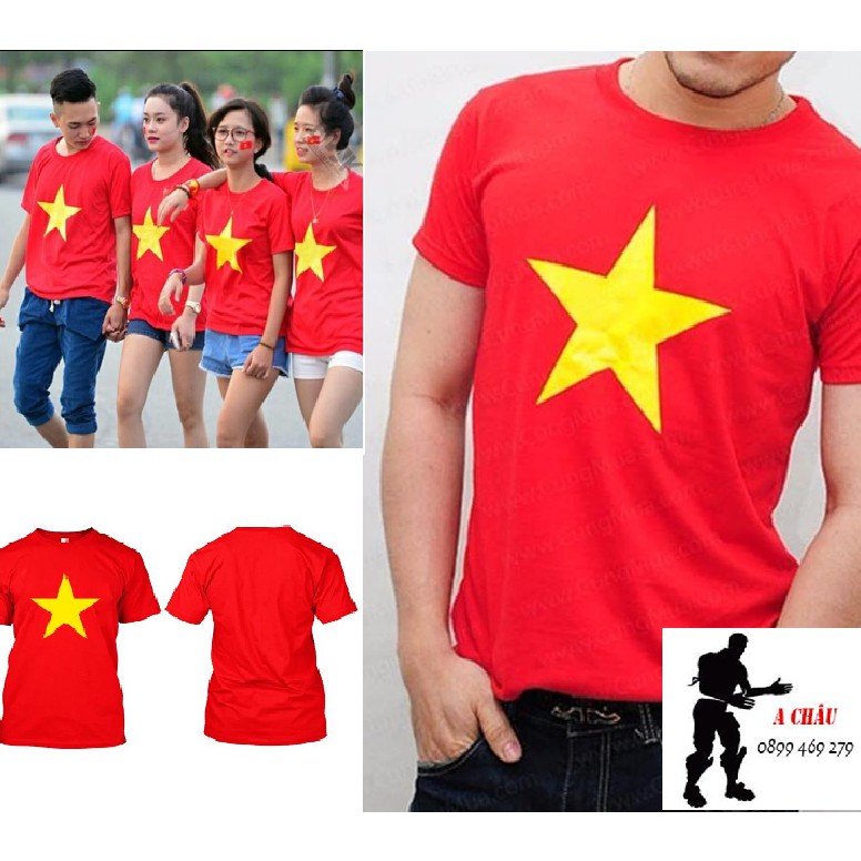 Áo thun cao cấp CNV146 kiểu dáng tay lỡ Unisex Cờ Đỏ Sao Vàng KKB0061