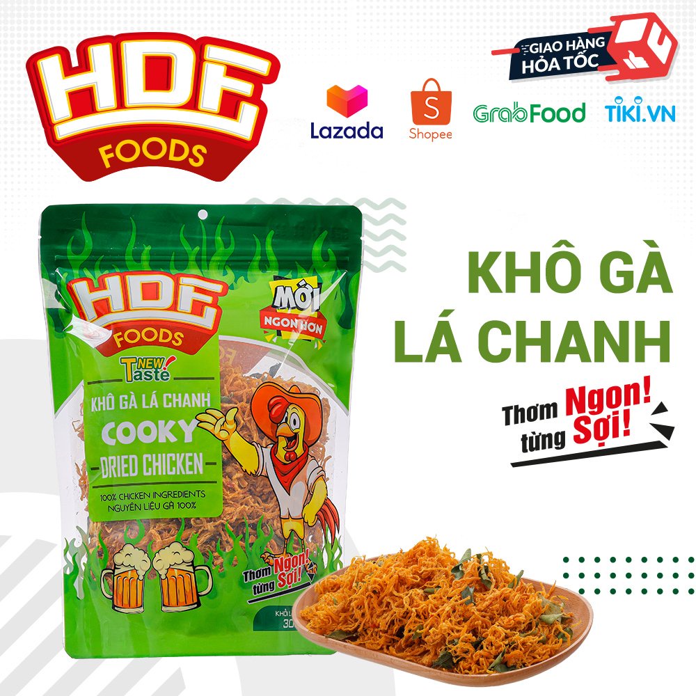 Khô gà lá chanh xé cay Cooky 500g ngon nhất thị trường - Khô gà lá chanh Cooky