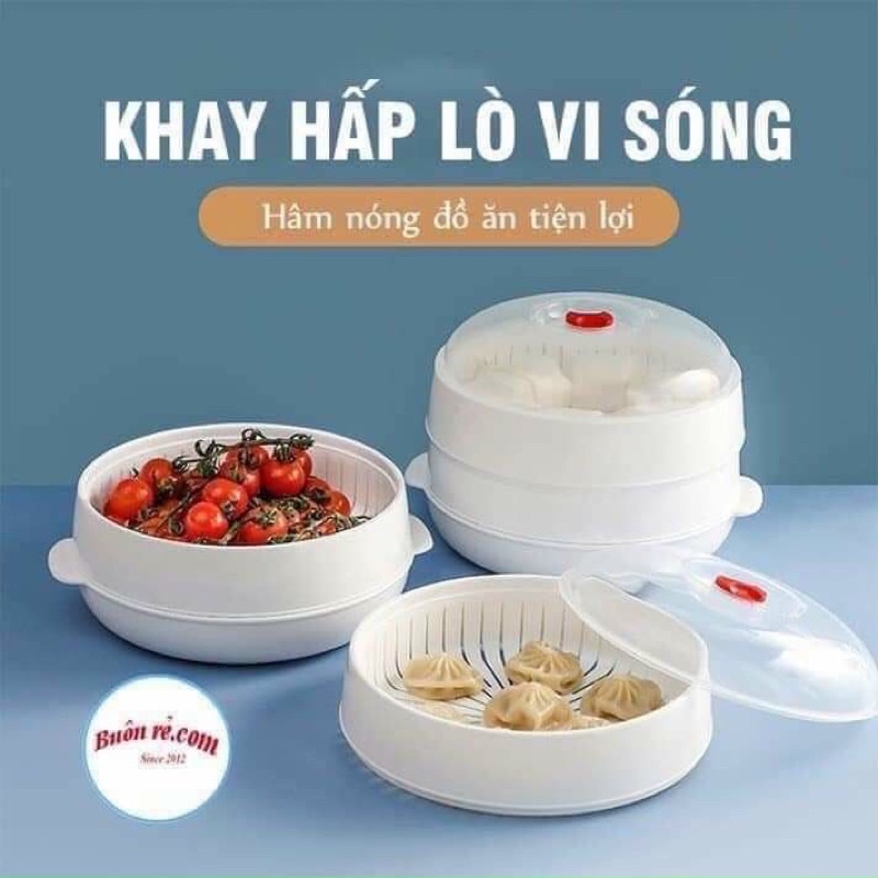 Bộ khay hấp lò vi sóng tiện ích