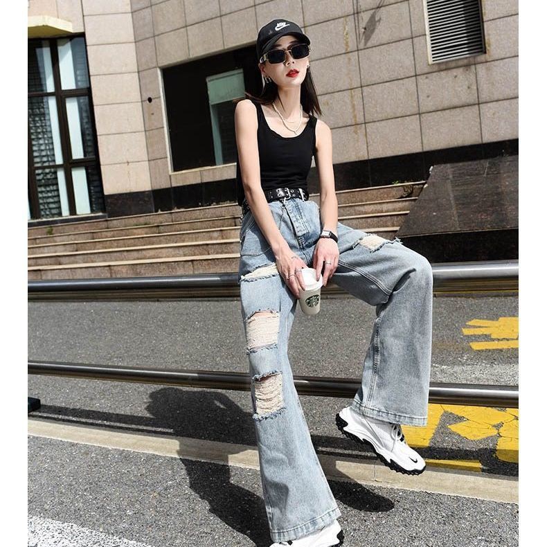Quần Jeans Nữ Ống Rộng Thời Trang Châu Âu 2021 | BigBuy360 - bigbuy360.vn