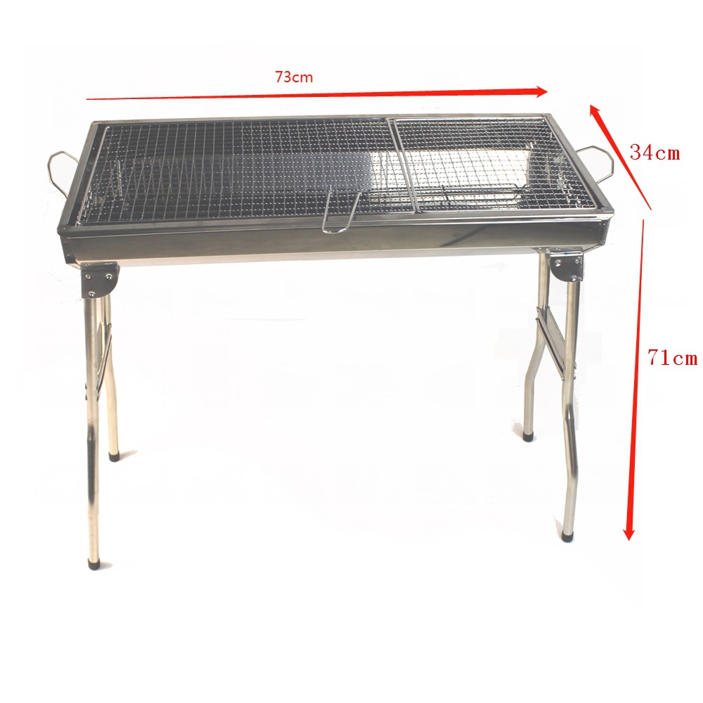 Bếp nướng than hoa BBQ ngoài trời, dã ngoại, chất liệu inox cao cấp, gấp gọn tiện lợi