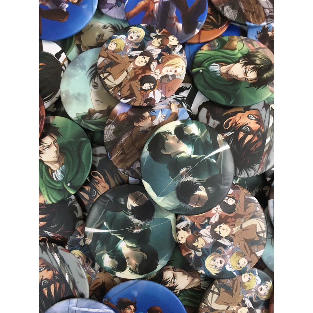 Set 6 Huy Hiệu Anime Đại Chiến Người Khổng Lồ - Attack On Titan (Random 6 chiếc khác nhau)