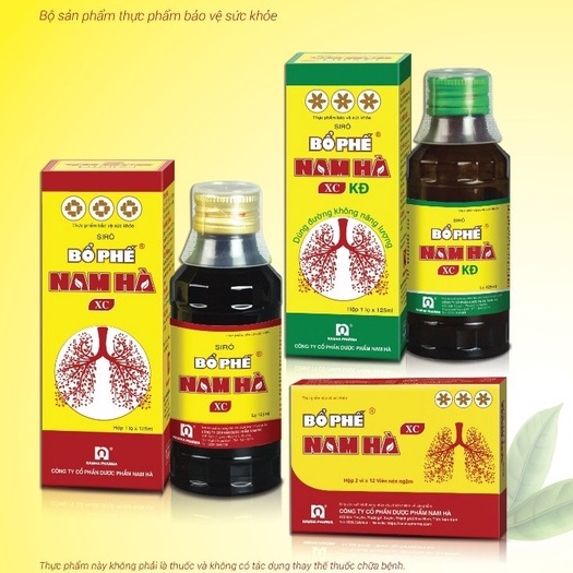 Siro ho Bổ Phế Nam Hà có đường, không đường và viên ngậm mẫu mới (Chai 125ml)