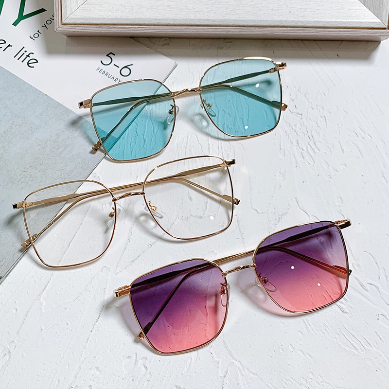 Kính Mát Gọng Vuông Thay Đổi Màu Sắc Phong Cách Đường Phố Đơn Giản Thời Trang Cho Nữ