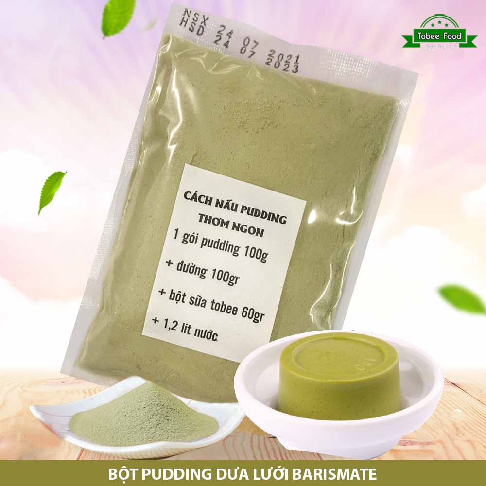 Bột Làm Pudding Barismate 100g (Gồm Các Vị: Trứng, Matcha, Socola, Khoai Môn, Xoài, Dưa Lưới)