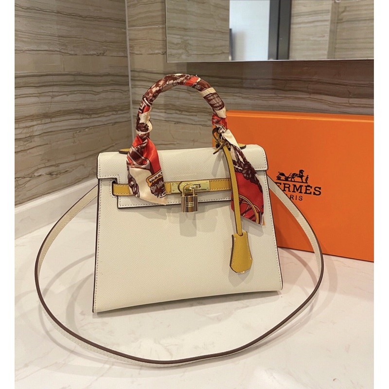 Túi đeo chéo nữ Hermes*Kelly da thật nhập khẩu Hàn Quốc new 2021 full box