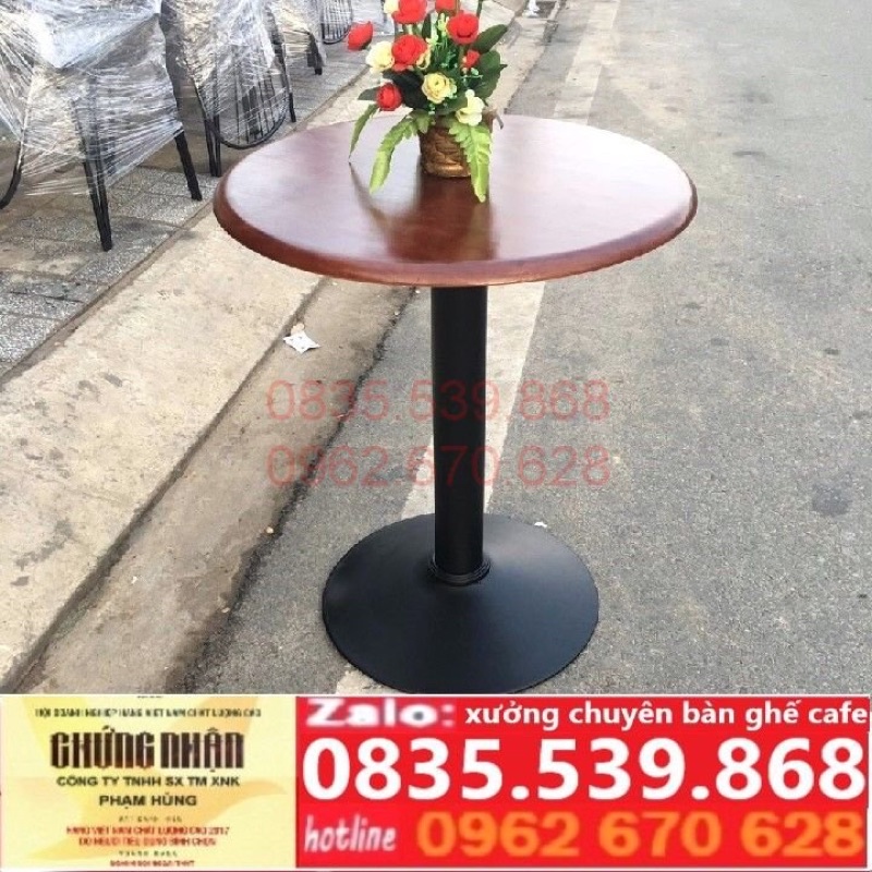Bàn cafe cao 75cm đường  khính 60cm , xưởng chuyên bàn ghế cafe