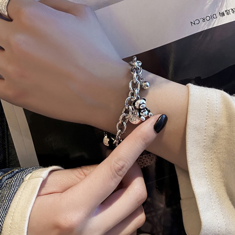 Vòng Tay Hình Gấu Đơn Giản Phong Cách Retro