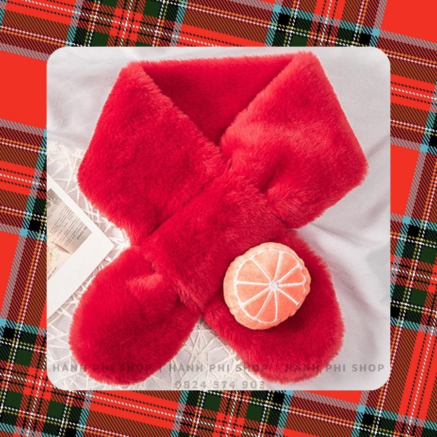 Khăn len Quàng Cổ Cho Bé Trai Và Bé Gái Phong Cách Hàn Quốc Hoạ Tiết Trái cây dễ thương - Hành Phi Shop