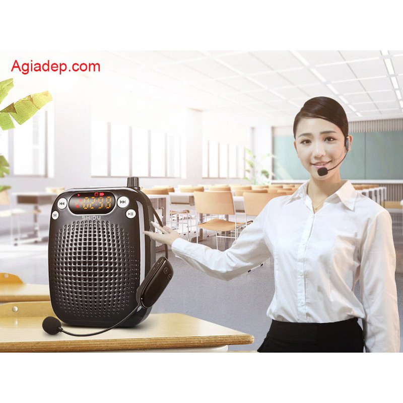 Loa + Mic trợ giảng không dây UHF âm chuẩn cao cấp S6 (Màu đen) + 3 Mic (mic ko dây, mic có dây, mic cúc áo)