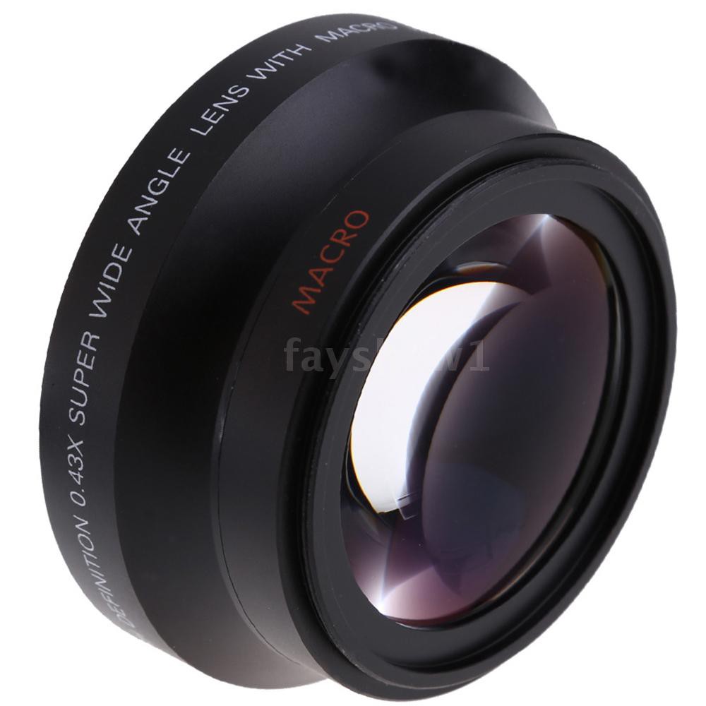 Len kính góc rộng máy ảnh kỹ thuật số kèm ống kính macro chất lượng cao 67mm 0.43× cho Canon Rebel T5i T4i T3i 18-135