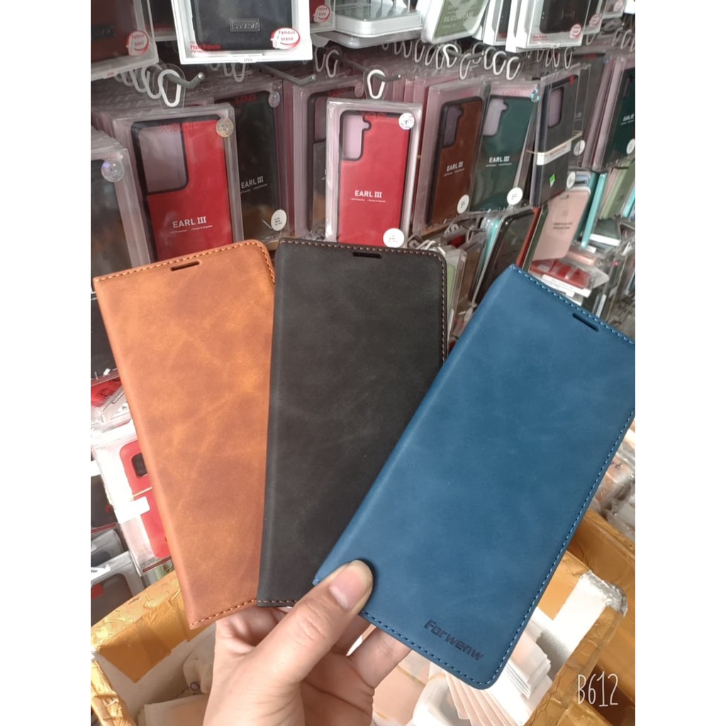 Bao da điện thoại nắp lật từ tính/ giá đỡ có khe ví cho Samsung S21/S21 PLus/ S21 Ultra HÃNG FORWENW