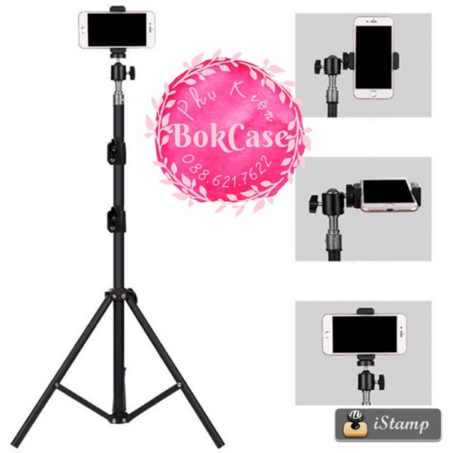 Chân Gậy quay TIKTOK Livestream CAO 2M (GIÁ ĐỠ, TRIPOD, KỆ ĐIỆN THOẠI, Gậy tiktok, chân đèn livestream)