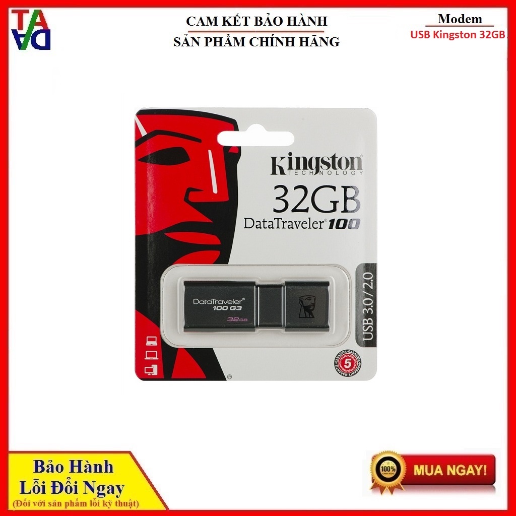 Bộ Nhớ Ngoài USB Kingston 32GB/64Gb DT100G3/DTX USB 3.0 - Hàng Chính Hãng - Bảo hành 5 năm