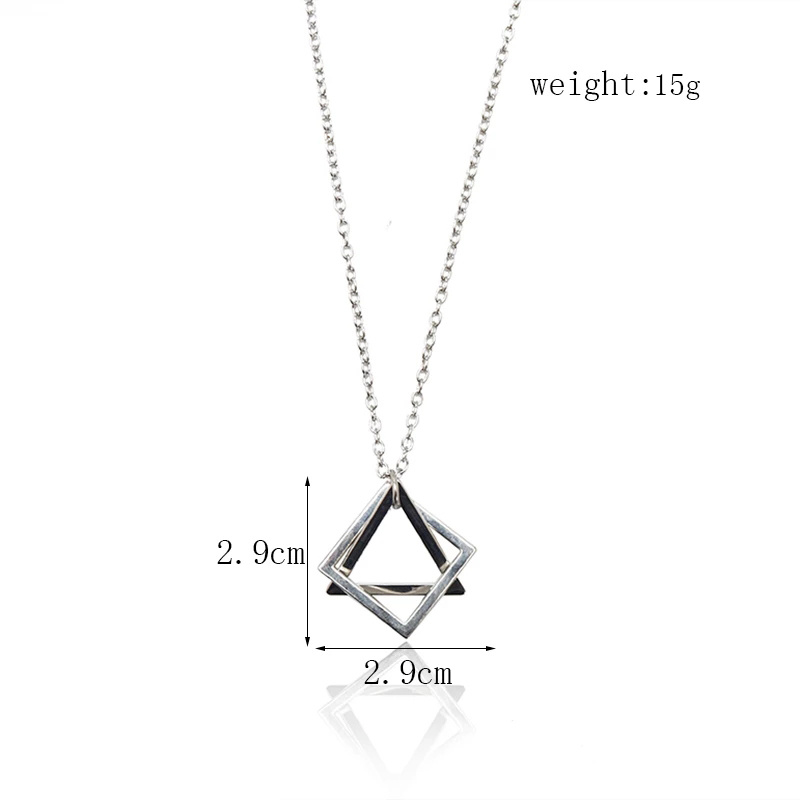 Vòng cổ Mặt Tam Giác / Vuông Bằng Thép Không Gỉ Phong Cách Rock Hiện Đại Thời Trang Đường Phố Cho Nam
