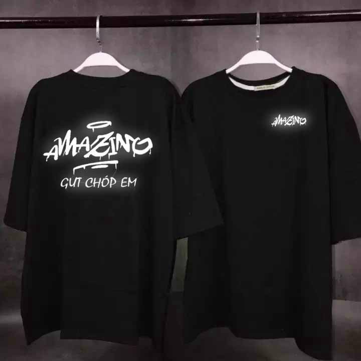 Áo thun nam nữ unisex tay lỡ in phản quang chất thun co giãn 4 chiều (gutchop)