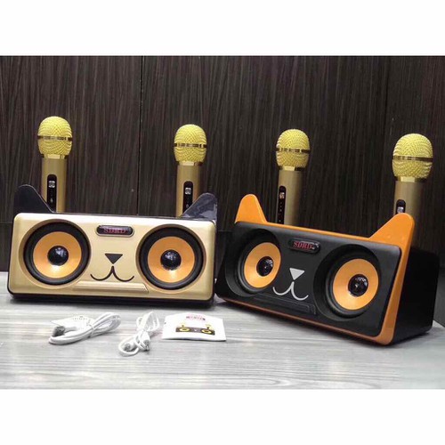 Loa Bluetooth mini 💝Freeship💝 Loa bluetooth karaoke SD-305 Kèm 2 MIC
