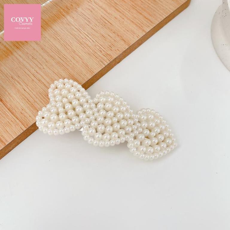 Kẹp tóc đính ngọc trai nhân tạo phong cách Hàn Quốc xinh xắn cho nữ