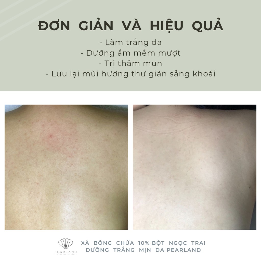 Xà bông chứa 10% bột ngọc trai dưỡng trắng mịn da - mờ thâm handmade hoàn toàn từ thảo mộc thiên nhiên