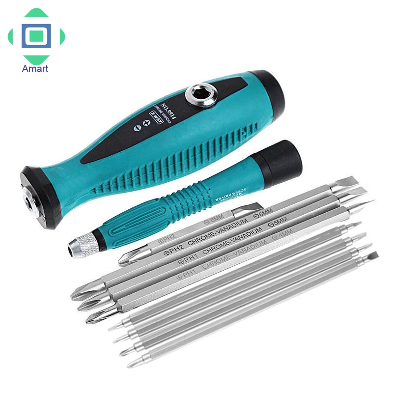 Set 10 dụng cụ đầu tua vít Phillips có nam châm với tay cầm chuyên dụng chất lượng cao