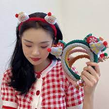 Băng đô lông cừu phong cách giáng sinh Hàn Quốc có hình ông gia Noel Người tuyết Tuần Lộc Đáng Yêu Xinh Xắn