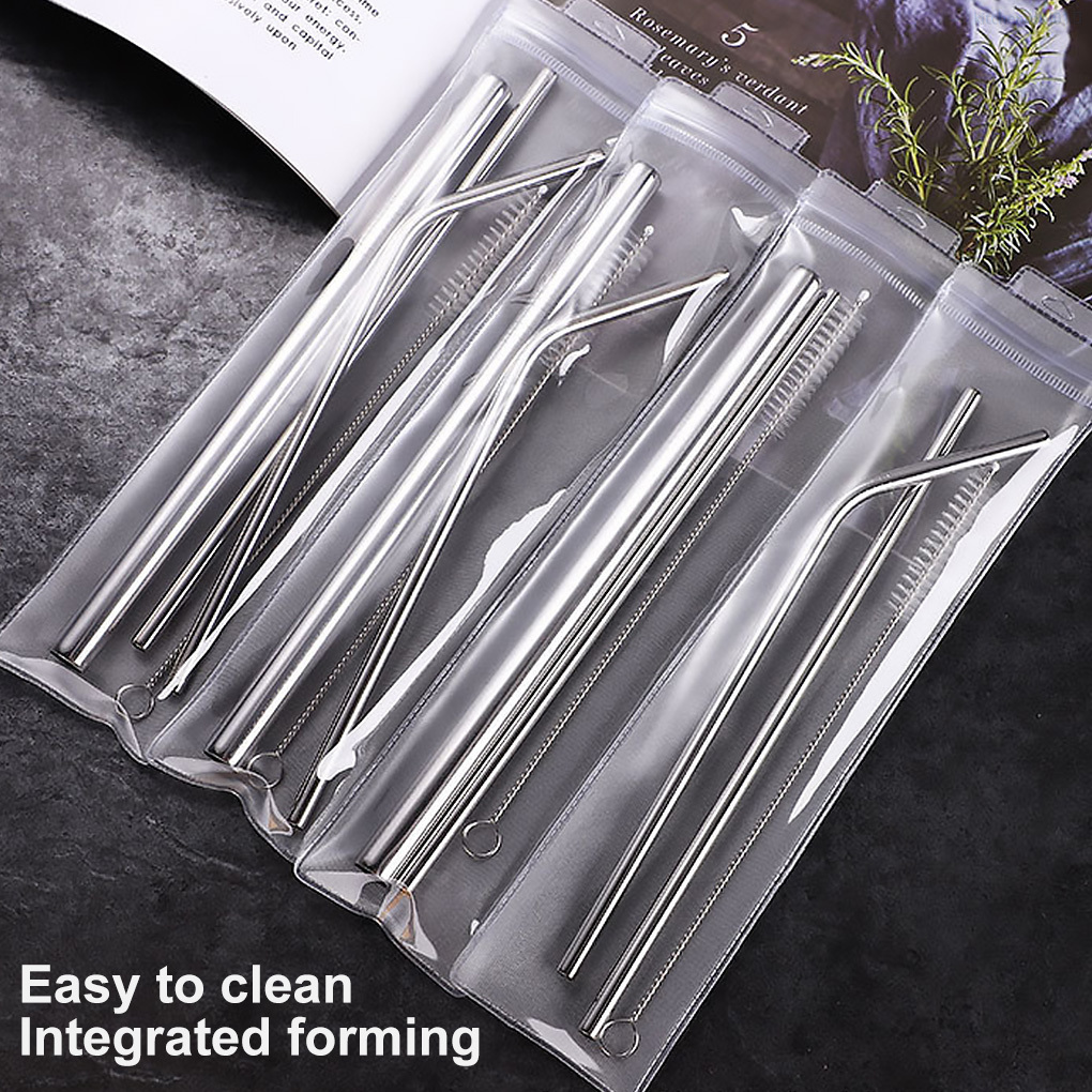 Bộ 3 Ống Hút Thẳng Bằng Thép Không Gỉ Tái Sử Dụng Kèm Cọ Vệ Sinh Ống Hút Tiện Dụng Dụng Nhiều Lần 01