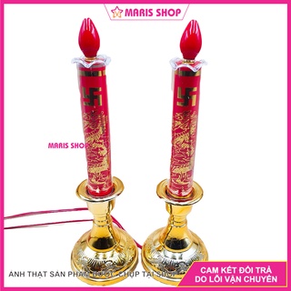 [Giá một cặp] Bộ 2 đèn nến để bàn thờ sử dụng đèn trái ớt nhiều kích thước, đèn cầy để bàn thờ phật, ông bà gia tiên