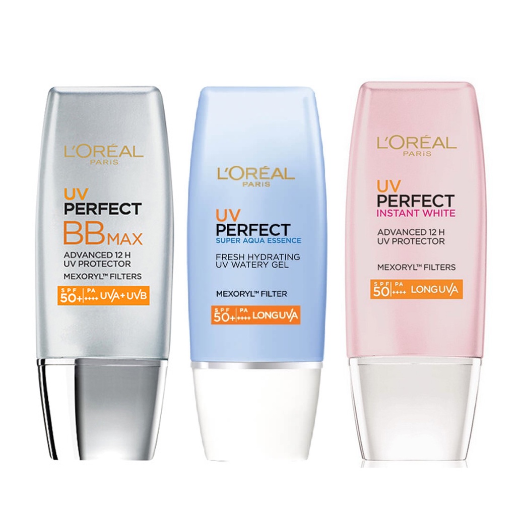 Kem Chống Nắng L'Oreal Paris Skincare UV Perfect Instant White/ BB Max/ Aqua Essence 30ml