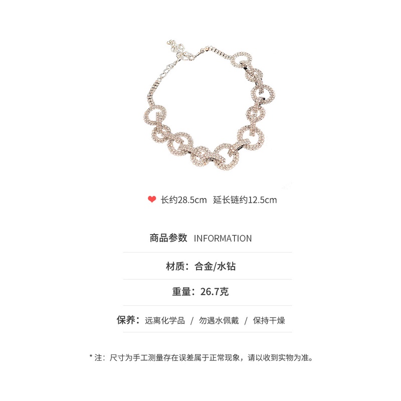 DREJEW Vòng Cổ Đính Đá Lấp Lánh Phong Cách Thời Trang Nhật Hàn