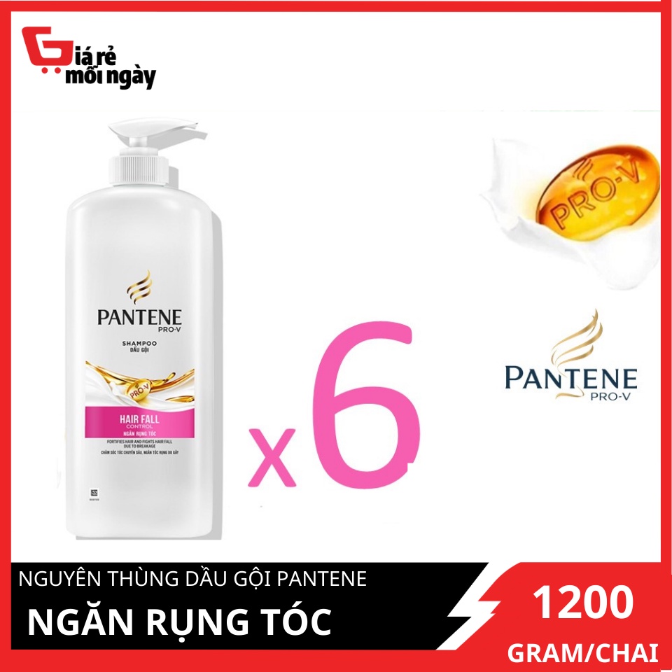 [HCM][Giá sỉ] Nguyên thùng Dầu gội Pantene Ngăn rụng tóc 1200mlx6