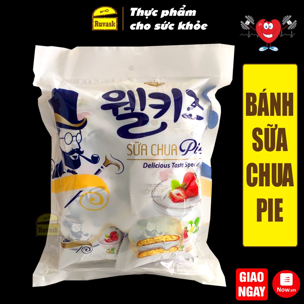 [GÓI TRẮNG] Bánh Sữa Chua Ông Già 220g (12 cái) - Bánh Kẹo Ngọt Ăn Vặt Giá Rẻ - Đồ Ăn Vặt Nội Địa - Ruvask