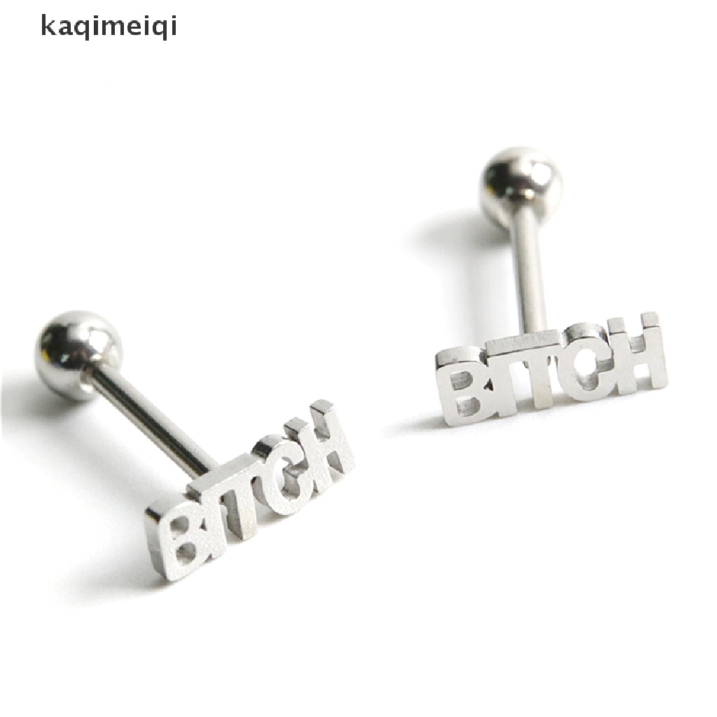 [KAQ] Punk Stainless Steel Finger Kiss Tongue Rings Body Barbell Ring Piercing Jewelry GJL